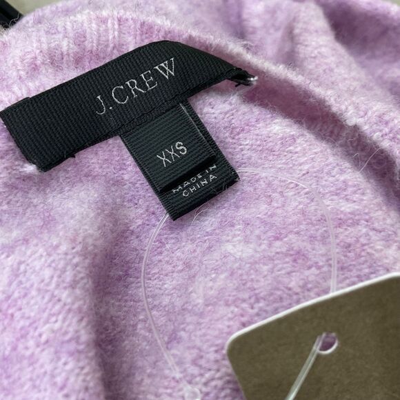 NWT J. Crew V-neck Sweater Alpaca Wool Blend women’s XXS light purple soft - Picture 5 of 13